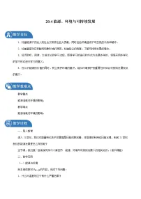 粤沪版九年级下册4 能源、环境与可持续发展教学设计及反思