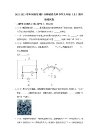 河南省周口市郸城县光明中学2022-2023学年九年级上学期期中物理试题