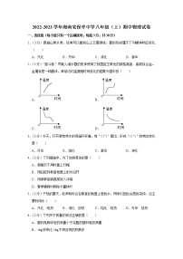 海南省保亭中学2022-2023学年八年级上学期期中物理试题