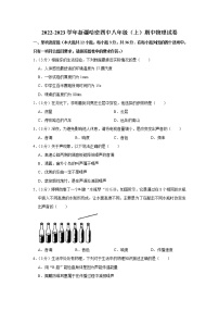 新疆哈密四中2022-2023学年八年级上学期期中物理试题