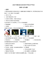 初中物理中考复习 精品解析：2020年湖北省宜昌市中考物理试题（原卷版）