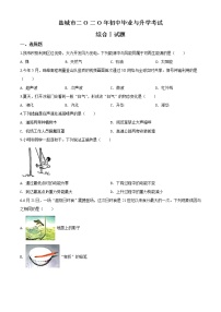 初中物理中考复习 精品解析：2020年江苏省盐城市中考物理试题（原卷版）