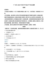 初中物理中考复习 精品解析：2020年四川省广安市中考物理试题（解析版）