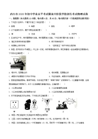 初中物理中考复习 精品解析：四川省内江市2020年中考物理试题（原卷版）