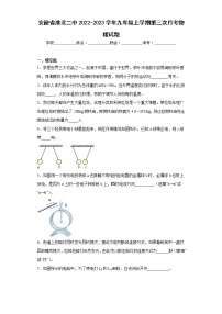 安徽省淮北二中2022-2023学年九年级上学期第三次月考物理试题