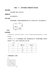 初中物理中考复习 实验20 探究电流与电阻关系的实验（解析版）