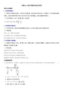 初中物理中考复习 专题24 杠杆平衡分析及应用（解析版）-2022年中考物理二轮专项复习核心考点突破与必刷题型汇编（全国通用）