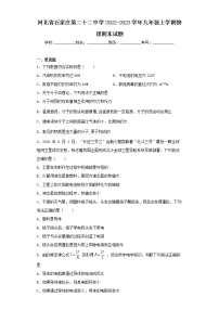 河北省石家庄第二十二中学2022-2023学年九年级上学期物理期末试题