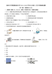 泰州中学附属初级中学2021-2022学年九年级3月月考物理试题（含解析）