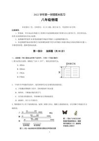 广东省广州市天河明珠中英文学校2022-2023学年八年级上学期1月期末物理试题（无答案）