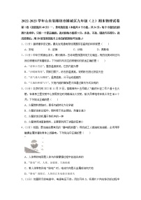 山东省潍坊市潍城区2022-2023学年九年级上学期期末考试物理试题(含答案)