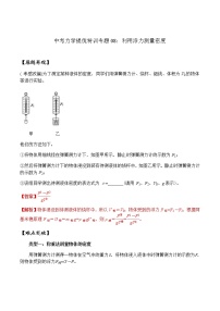 中考物理二轮复习力学培优练习专题08 利用浮力测量密度（2份打包，教师版+原卷版）