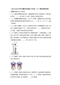 安徽省芜湖市2022-2023学年九年级上学期期末考试物理试题（含答案）