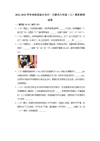河南省新乡市天一大联考2022-2023学年八年级上学期期末物理试题（含答案）
