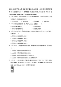 山东省济南市章丘区2022-2023学年八年级上学期期末物理试题（含答案）