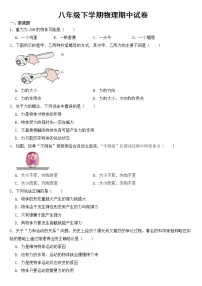 湖南省邵阳市2023年八年级下学期物理期中试卷【含答案】