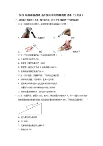 2023年湖南省湘西州泸溪县中考物理模拟试题（含答案）