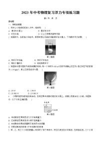 2023年中考物理复习浮力专项练习题