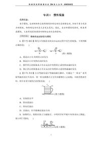 人教版八年级物理下册阶段强化专题训练：专训1　惯性现象----