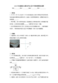 2023年安徽省合肥市庐江县中考物理模拟试题