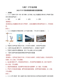专题7 声学选择题-2023年中考物理精题典题易错题精编(解析版)