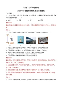 专题7 声学选择题-2023年中考物理精题典题易错题精编(解析版)