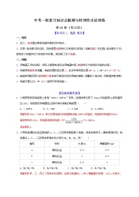 中考物理一轮复习知识点梳理与针对性分层训练第18章 电功率（教师版）
