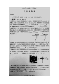 河南省南阳市桐柏县2022-2023学年八年级下学期4月期中物理试题