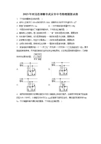 2023年河北省邯郸市武安市中考物理模拟试卷（含答案解析）