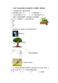 2023年山东省泰安市高新区中考物理一模试卷