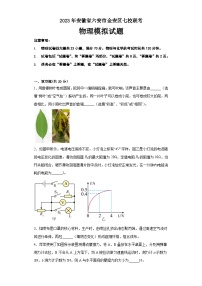 2023年安徽省六安市金安区七校联考中考模拟物理试卷（含答案）