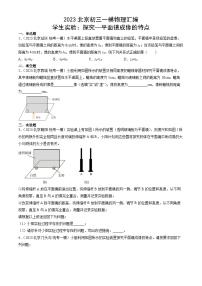 2023年北京初三一模物理分类汇编：学生实验：探究—平面镜成像的特点