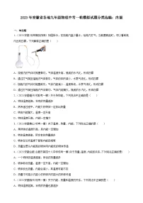 2023年安徽省各地九年级物理中考一轮模拟试题分类选编:内能