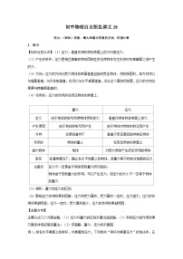 初中物理自主招生讲义28 压力、（固体）压强、增大和减小压强的方法、压强计算（含详解）