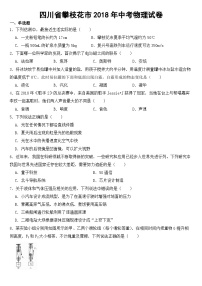 四川省攀枝花市2018年中考物理试卷【含答案】