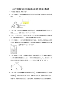 2023年安徽省安庆市太湖县望天学校中考物理三模试卷(含答案)