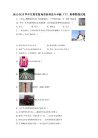 2022-2023学年甘肃省陇南市西和县八年级（下）期中物理试卷