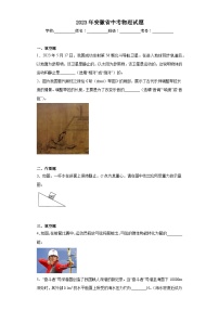 2023年安徽省中考物理试题(含答案)