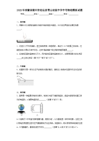 2023年安徽省滁州市定远县青山初级中学中考物理模拟试题（含解析）