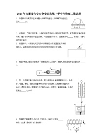 2023年安徽省六安市金安区皋城中学中考物理二模试卷（含答案）