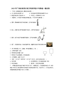 2023年广东省东莞市东方明珠学校中考物理一模试卷（含答案）