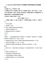 2023年四川省广元市中考物理试题（解析版）