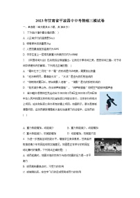 2023年甘肃省平凉四中中考物理三模试卷