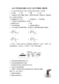 2023年吉林省白城市大安市三校中考物理三模试卷（含答案）