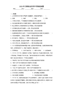 2023年甘肃省金昌市中考物理试题（原卷+解析)
