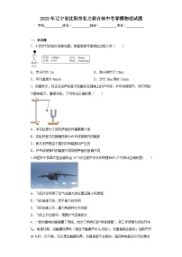 2023年辽宁省沈阳市私立联合体中考零模物理试题（含解析）