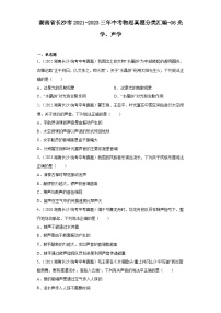 湖南省长沙市2021-2023三年中考物理真题分类汇编-06光学、声学