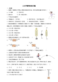 初中物理人教版八年级下册8.2 二力平衡练习