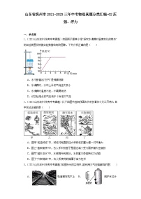 山东省滨州市2021-2023三年中考物理真题分类汇编-02压强、浮力