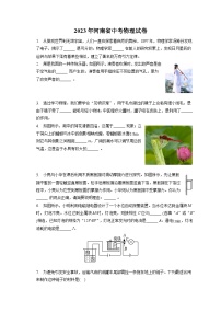 2023年河南省中考物理试卷（含答案解析）